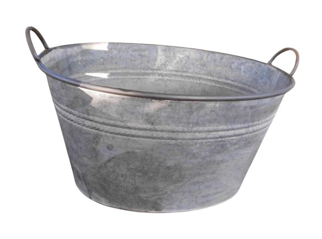 Große Zinkwanne Pflanztopf Zinkbottich Blumentopf 54 cm Produktbild 