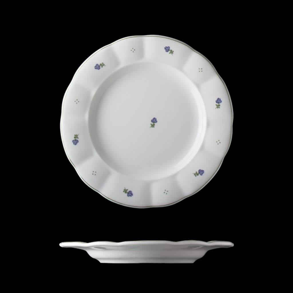 Plytký tanier, český porcelán, kvety, 24 cm, G. Benedikt Obrázok produktu 