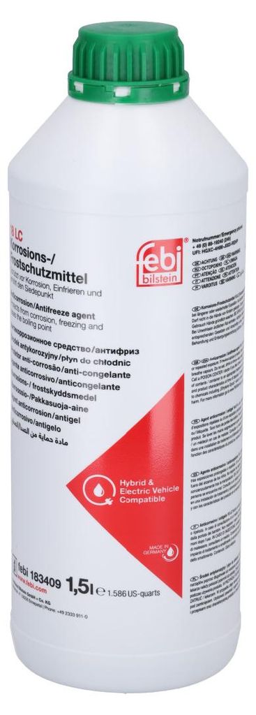 FEBI BILSTEIN Kühlmittel Kühlerfrostschutz 1,5L Grün Antifreeze Konzentrat G12evo G12+ G12++ G13