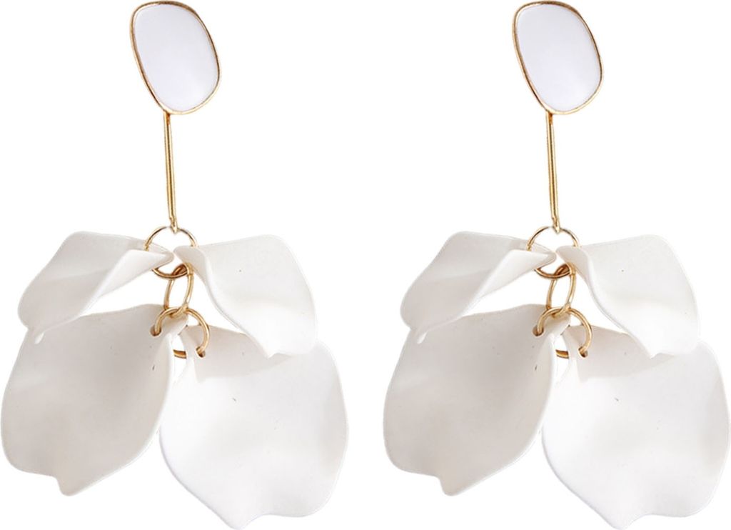 1 Paar Ohrringe mit Rosenblütenblättern, übertriebene baumelnde Ohrringe, Piercing-Ohrstecker für Frauen, Schmuck, Geschenk