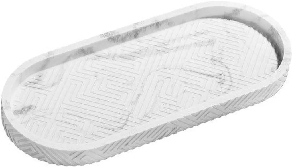 Organisateur de parfum bois massif blanc 25cm pour rangement lavabo