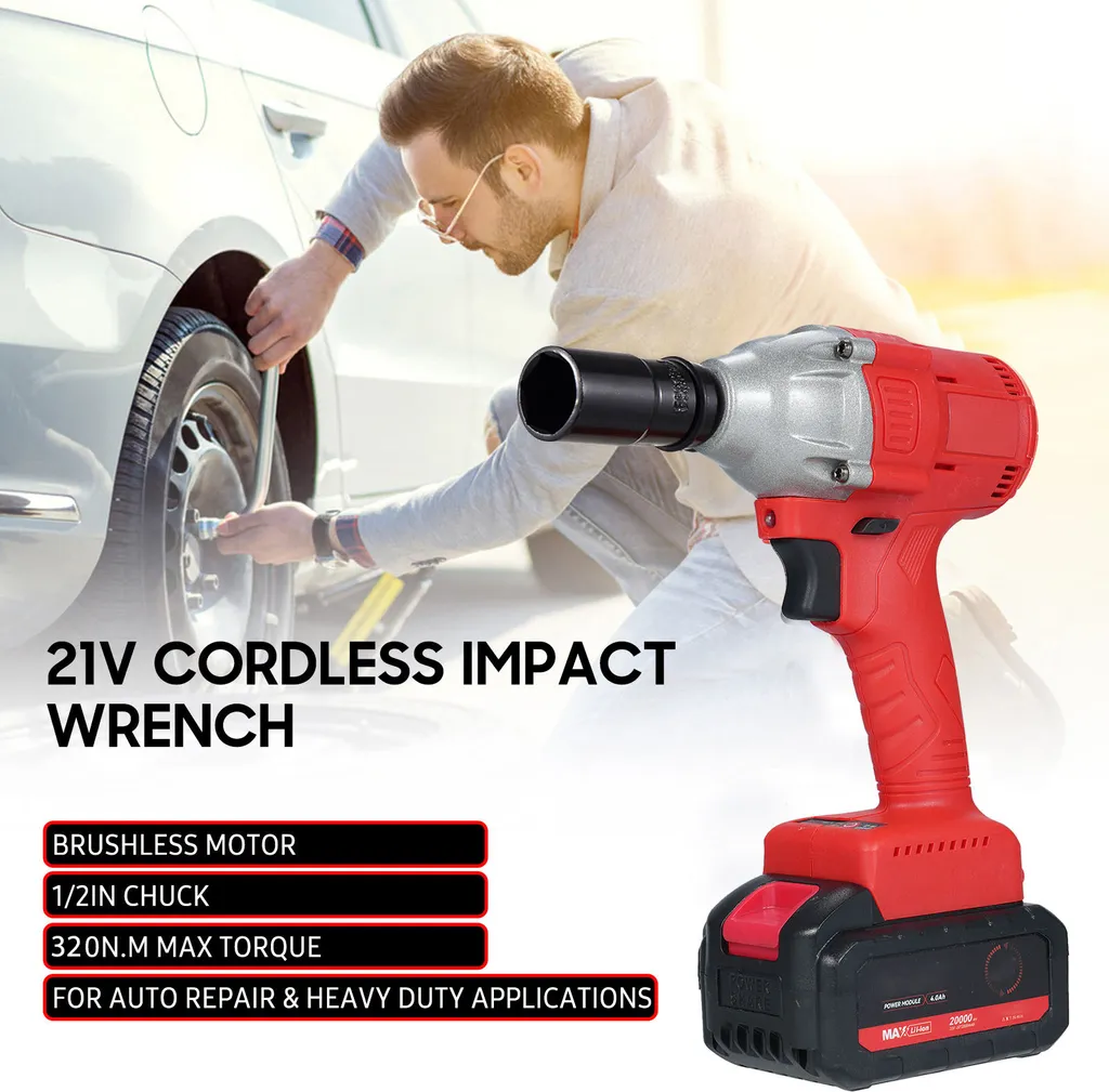 Boulonneuse à choc électrique 21V avec moteur Brushless et batterie 4Ah - 5