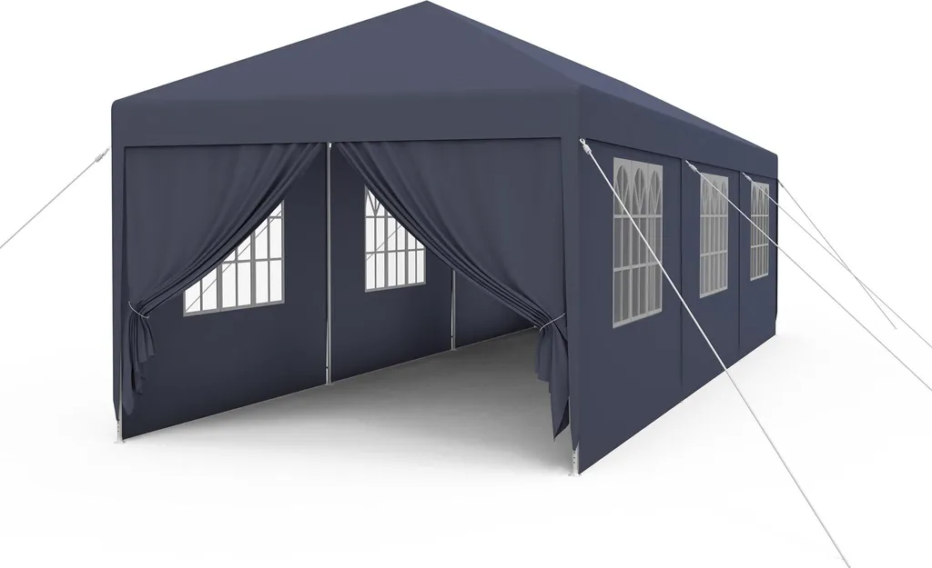 Tente de Réception 3x9m Anti-Pluie et Vent Pavillon Robuste Anthracite