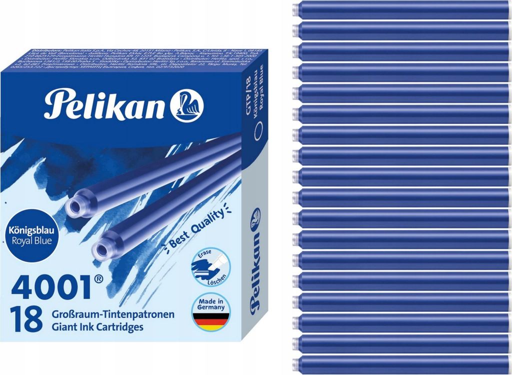 Pelikan Großraum-Tintenpatronen 4001 GTP/18 königsblau 18 Produktbild 