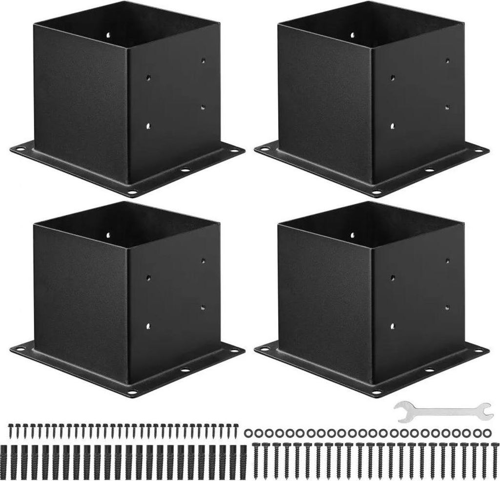 Pfostenträger 4x Innengröße 92x92mm - Geeignet für 88,9x88,9mm Pfosten