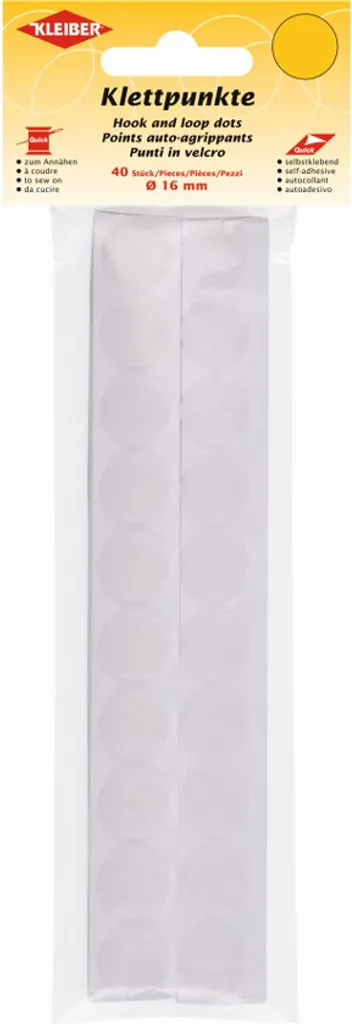 Points Auto-Agrippants Ronds 16 mm en Nylon Blanc avec Adhésif Fort