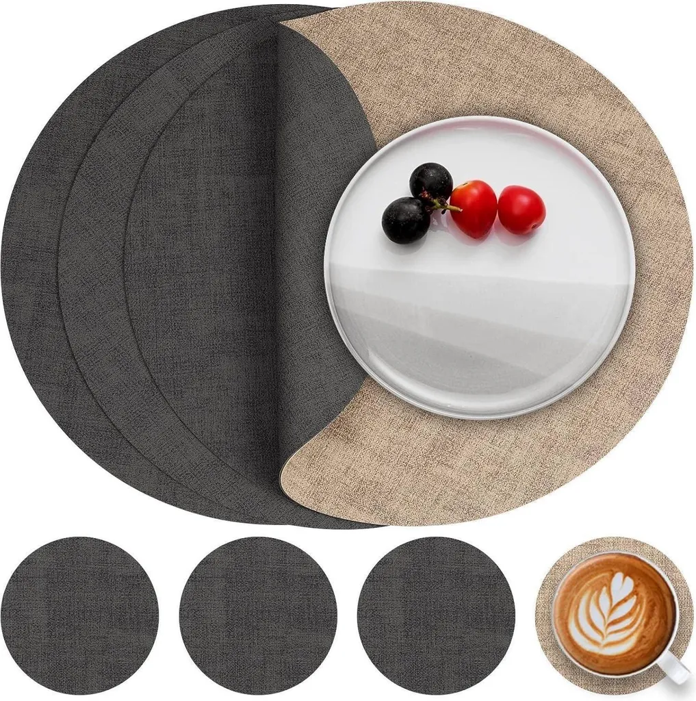 Dessous de Plat Ronds en Cuir pour Protection de Table Basse et Cuisine