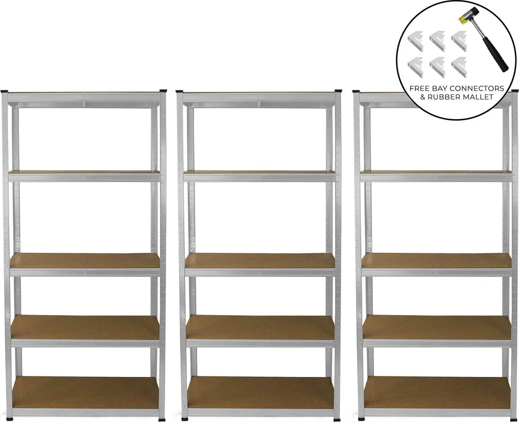 Rayonnage métallique galvanisé pour atelier lot de 3 étagères 90 cm