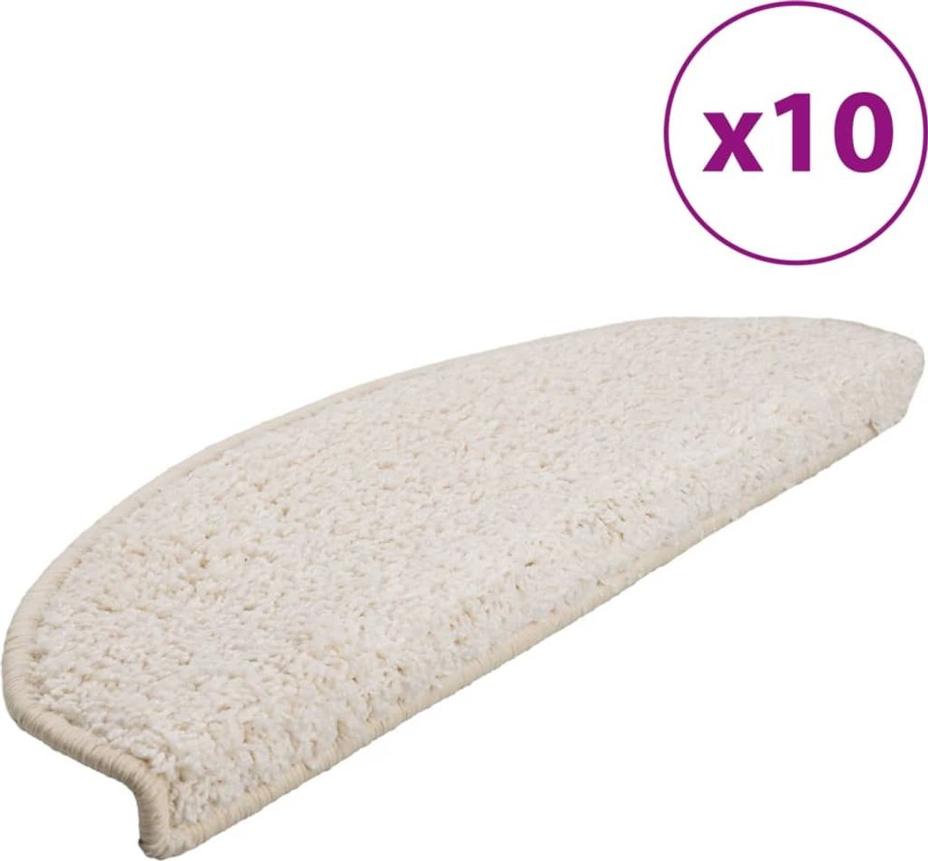 Stufenmatten 10 Stk. 65x21x4 cm Weiß Halbrund Groß