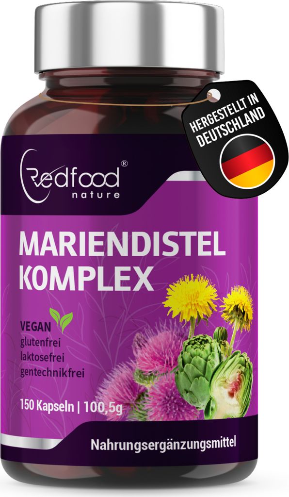 Redfood Mariendistel Komplex Kapseln Produktbild 