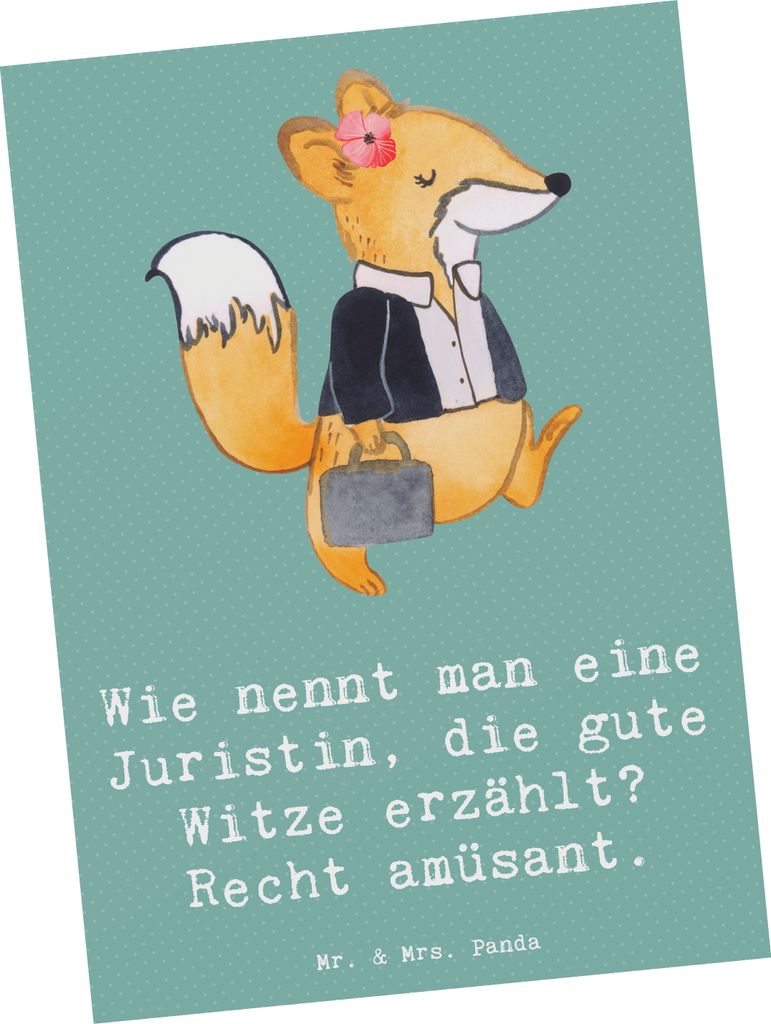 Mr. & Mrs. Panda Postkarte Juristin Humor - Meeresbrise - Produktbild 