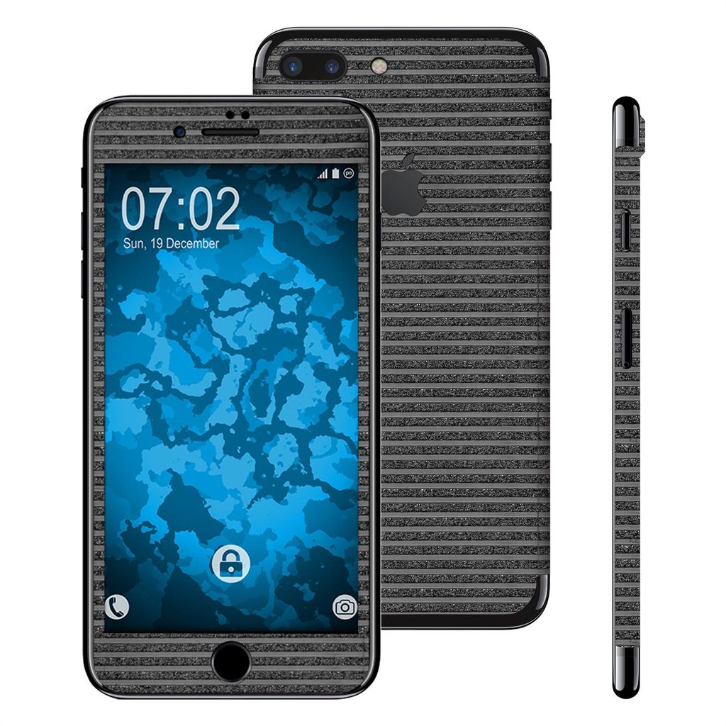 2 x Glitzerstreifen-Folienset für Apple iPhone 7 Plus / 8 Plus schwarz PhoneNatic Schutzfolien