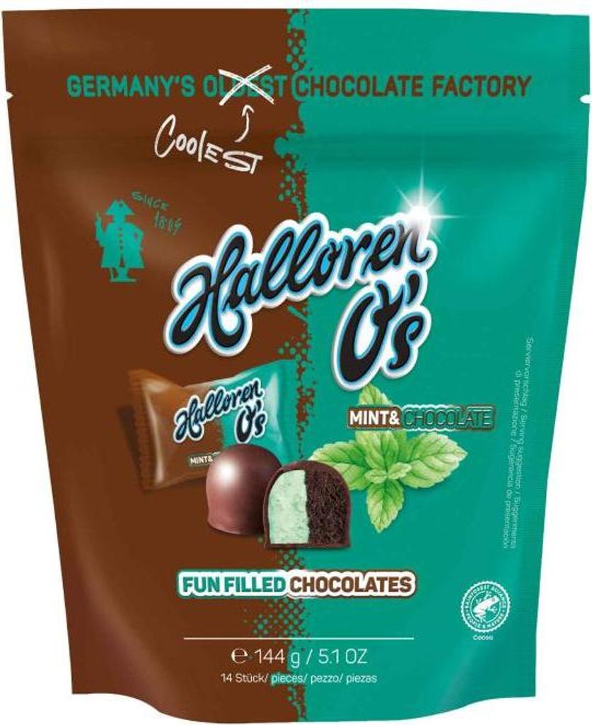 Halloren O's Mint & Chocolate 144g