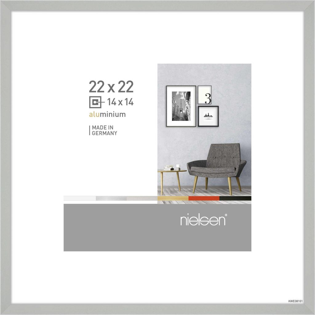 nielsen Aluminium Bilderrahmen Pixel, 22x22 cm, Silber Matt Produktbild 