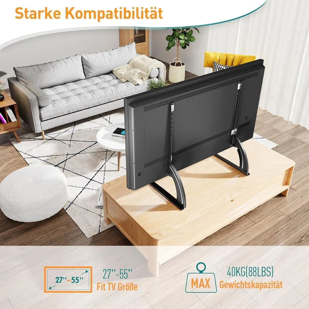 Support Mural TV Fixe et Robuste de 27 à 55 Pouces - Charge 40kg Max