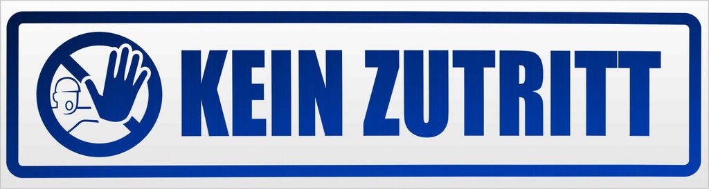 Kiwistar Kein Zutritt Piktogramm Magnetschild Schild magnetisch - 30cm Blau - reflektierend - Magnetfolie für Auto PKW Kfz