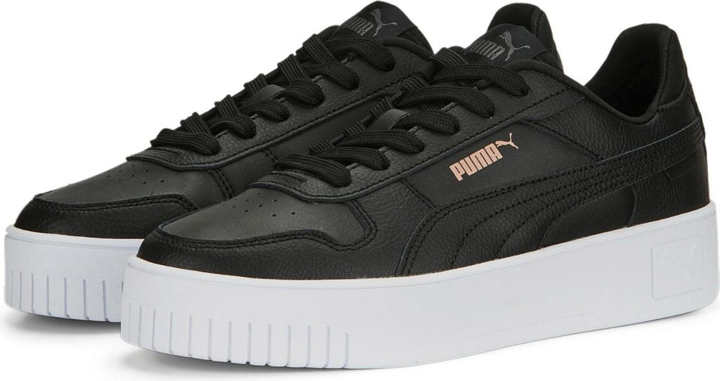 PUMA Damen Sneaker Plateauschuh Halbschuh Turnschuh Freizeitschuh Carina Street, Farbe:Schwarz, Schuhgröße:EUR 42, Artikel:-02 black / rose / white