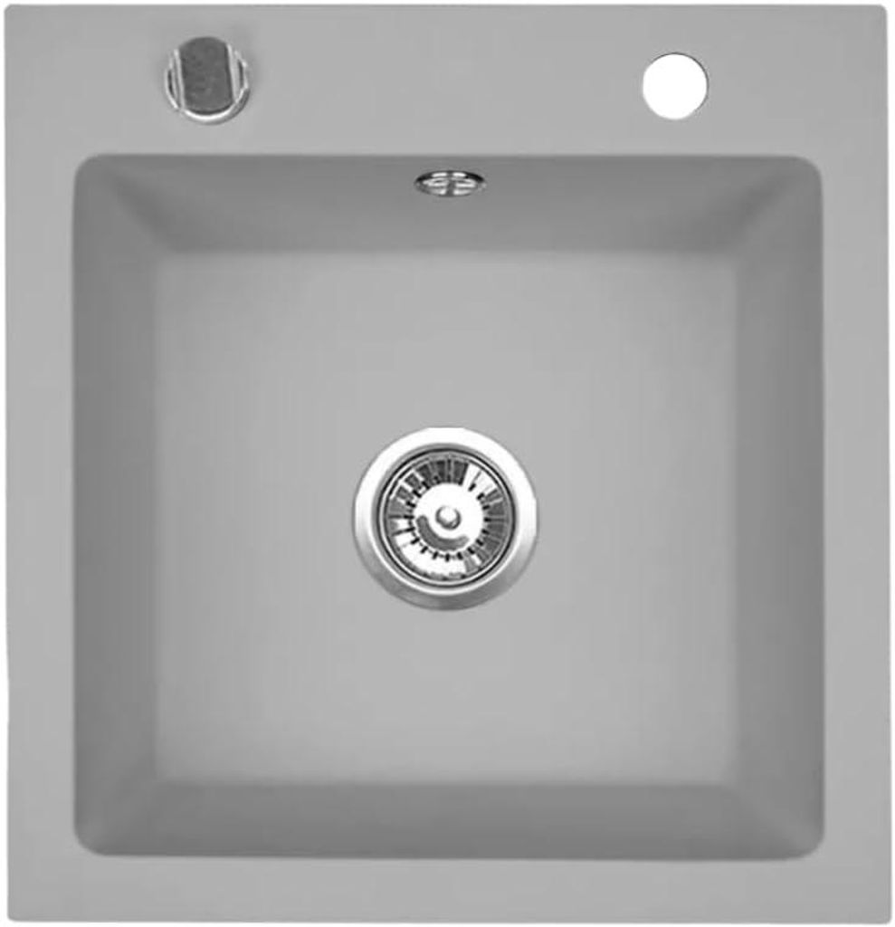 VBChome Granitspüle 50 x 48 cm Grau Einzelbecken Produktbild 