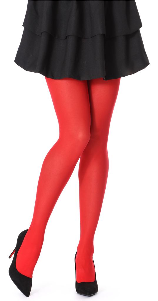 Bellivalini Damen Strumpfhose Mikrofaser 40 DEN BLVFI1001 (Rot, XL) .