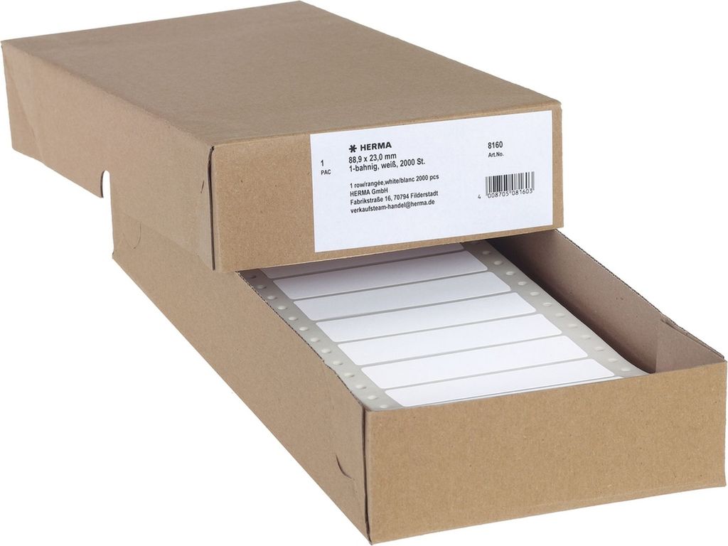 Computeretiketten endlos 88,9x23,0mm 1-bahnig VE=12x2000 Stück