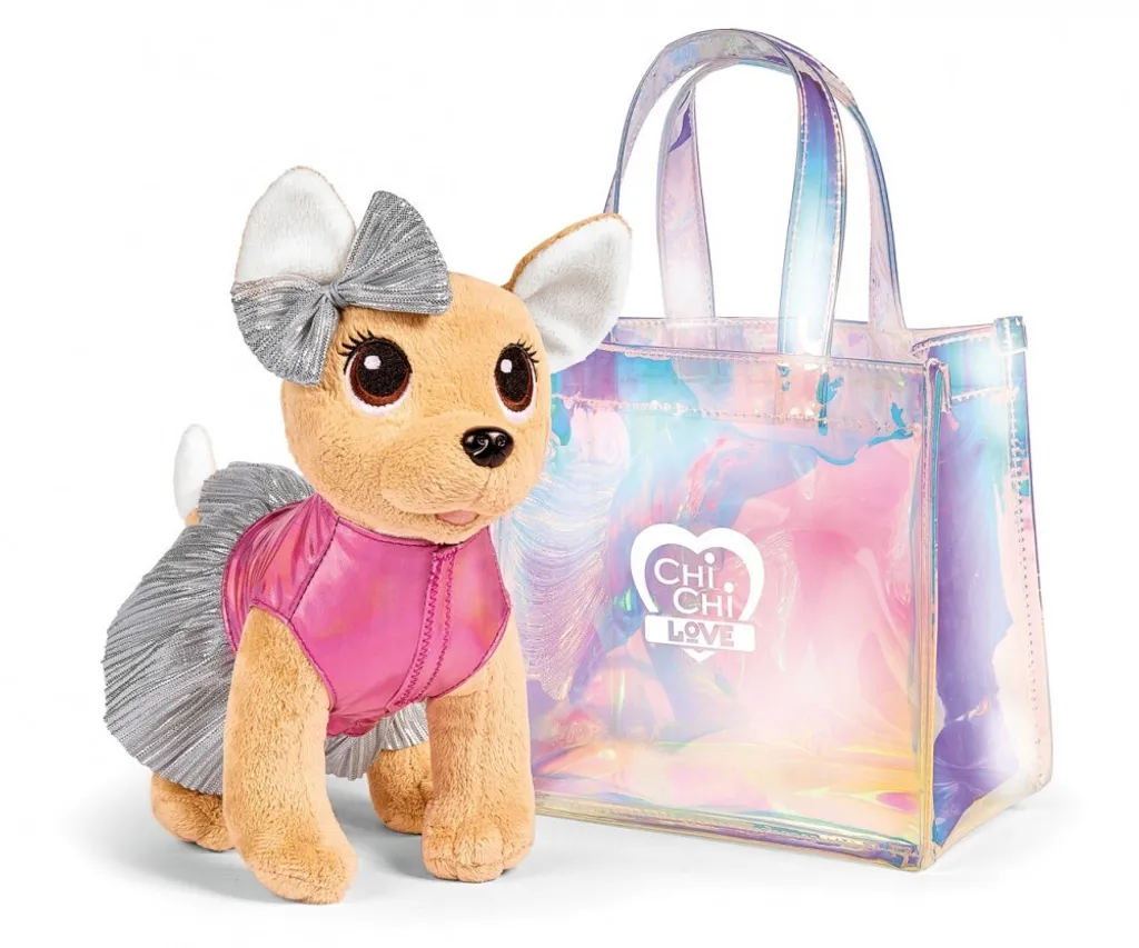 Chien en Peluche Chi Chi Love Shimmer Simba Toys et son Sac Scintillant