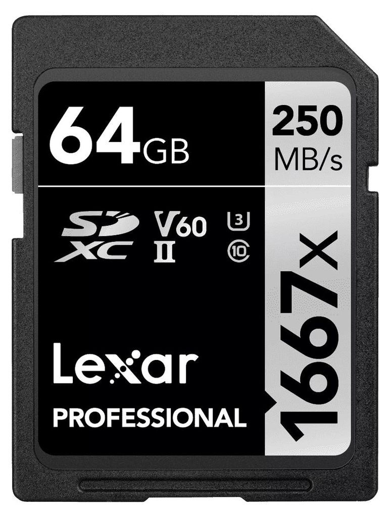Sdxc Pro Silver Uhs-ii 1667x 64gb V60 - Lexar Image du produit 