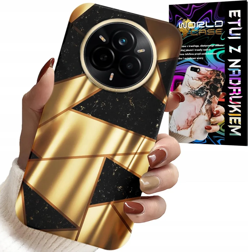 Set Protezione Realme 14 Pro+ 5G: Cover Antiurto Oro e Film Hydro