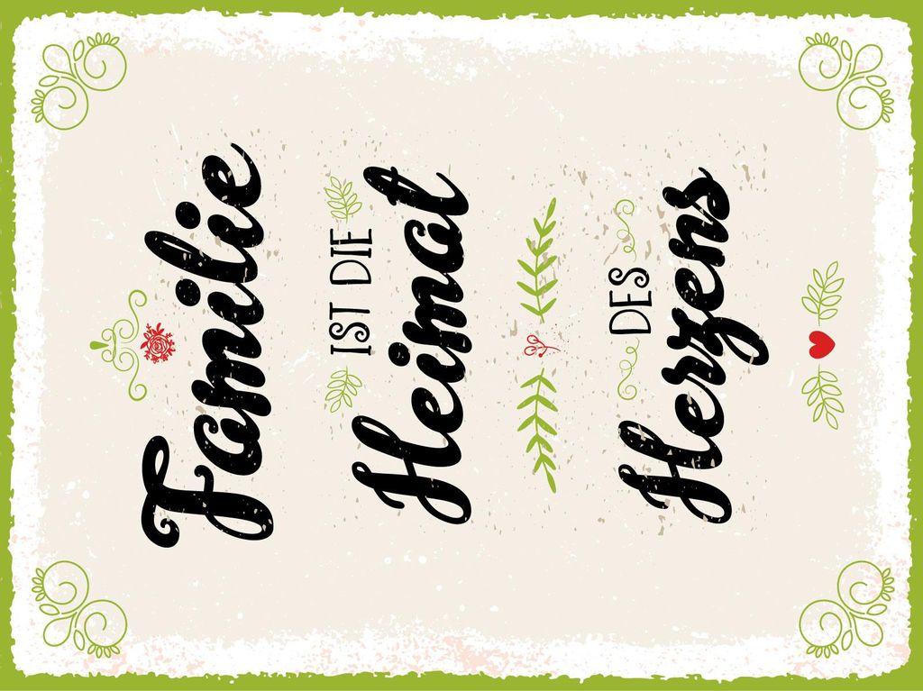 vianmo Blechschild 40x30 cm Familie ist die Heimat des Herzens