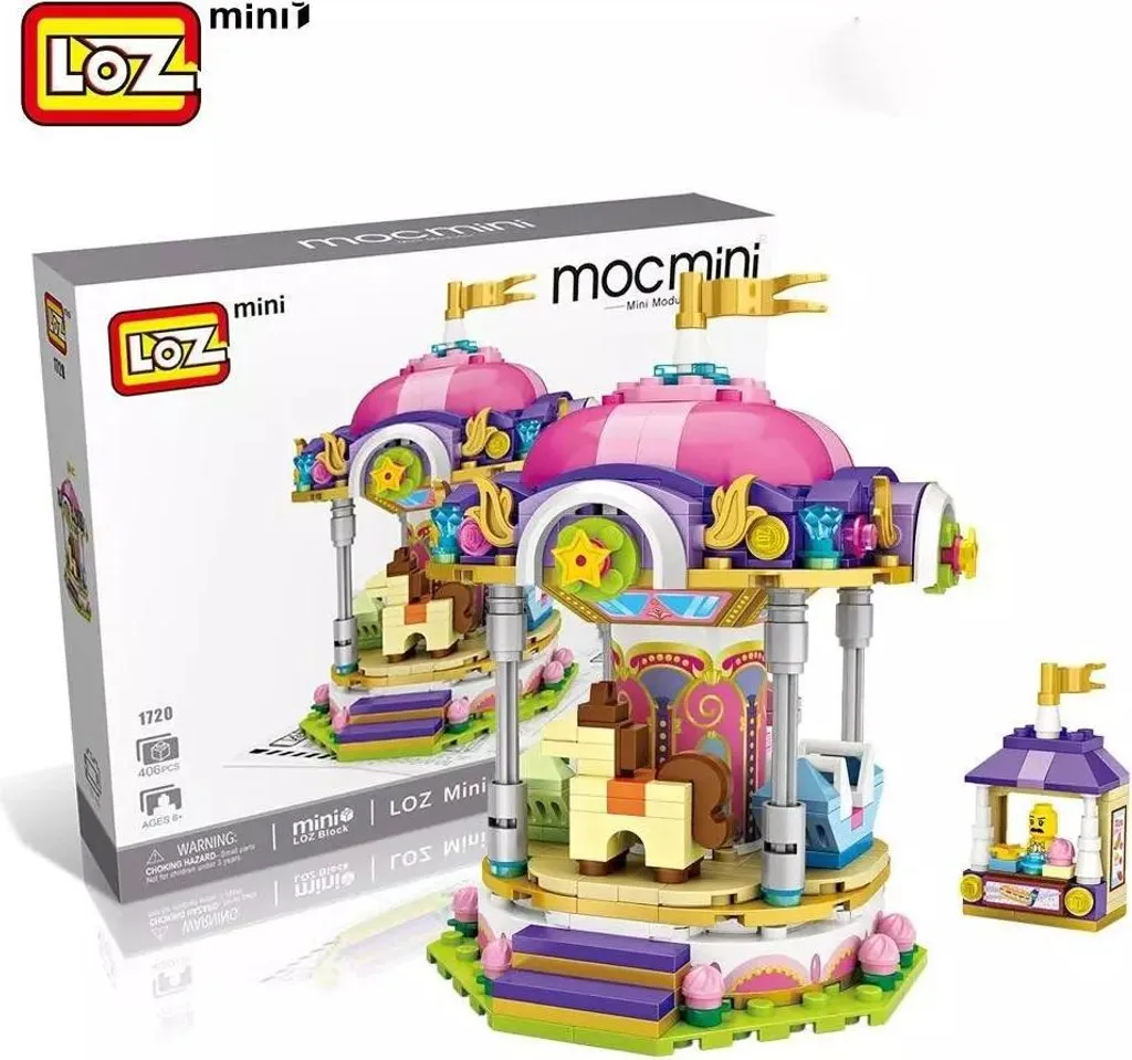 Jeu de construction Mini Carousel - Manège à monter en briques de décor