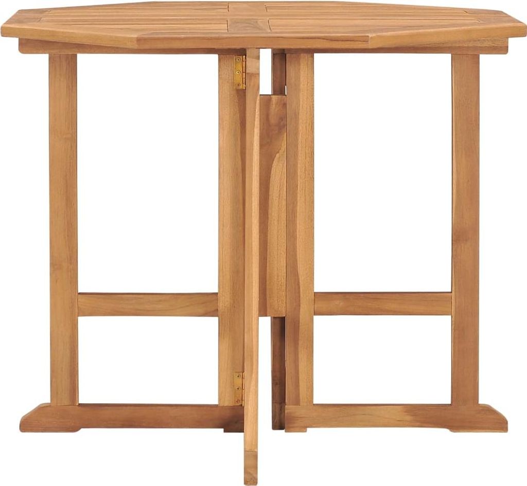 A wooden folding garden table.