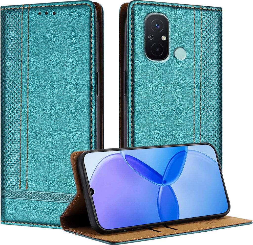 Handyhülle für Xiaomi Redmi 12C /Redmi 11A Leder Flip Klappbare Schutzhülle mit Standfunktion Grün