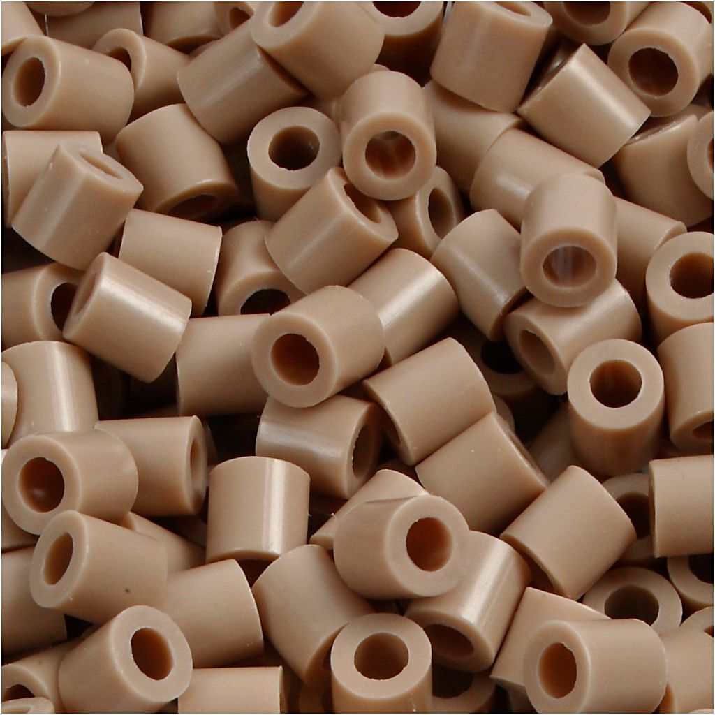 Nabbi-Fotoperlen, Größe 5x5 mm, Lochgröße 2,5 mm, mittel, beige (6), 1100 Stück 1 Box