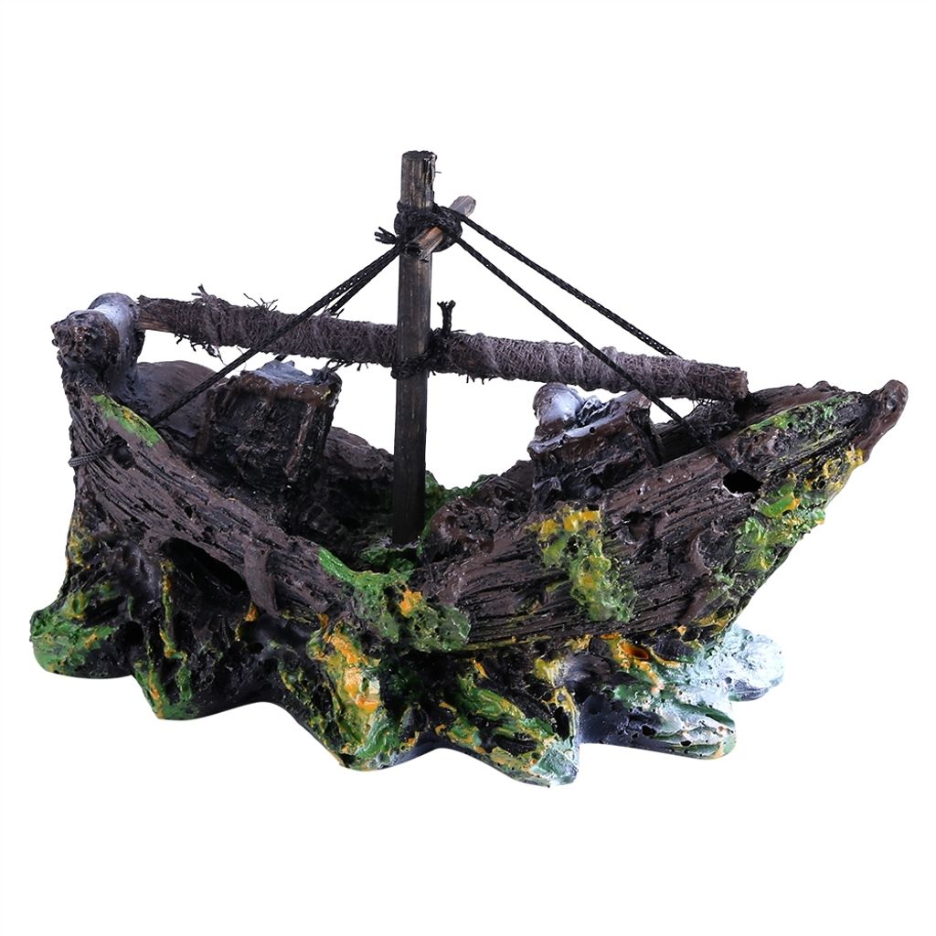 Kunstharz-Wasseraquarium-Ornament, Boot, Aquarium-Landschaftsdekoration