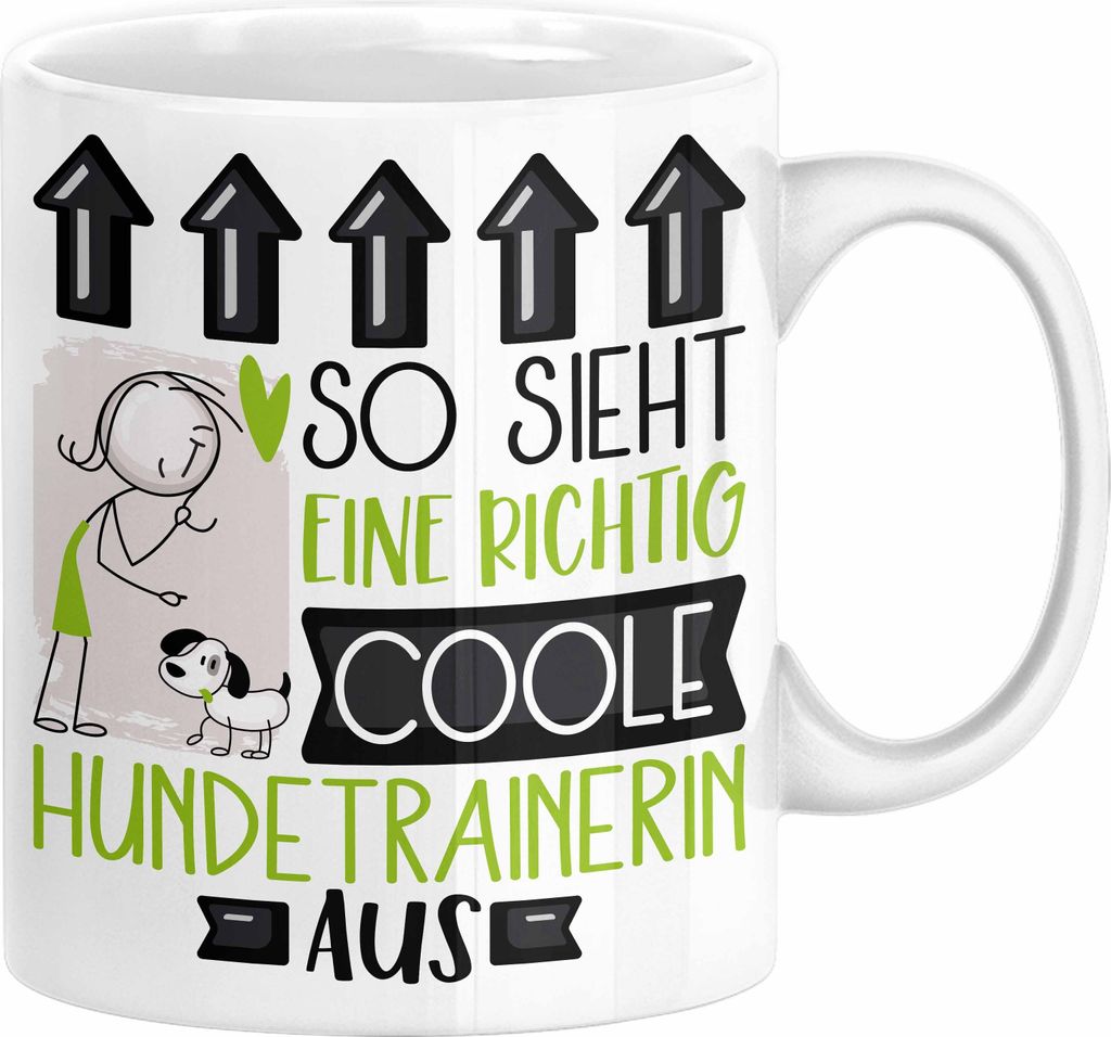 Hundetrainerin Geschenk Tasse Lustig Geschenkidee für Hundetrainerin Geburtstag So Sieht Eine Richtig Coole Hundetrainerin Aus Frauen Spruch (Weiß)