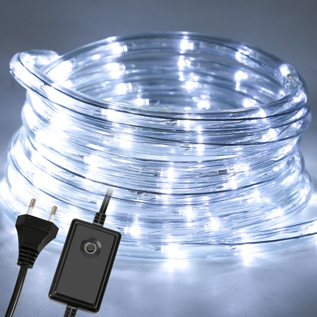 Jiubiaz LED Lichterschlauch Außen/Innen Lichtschlauch Lichtleiste Lichterkette 50M Kaltweiß