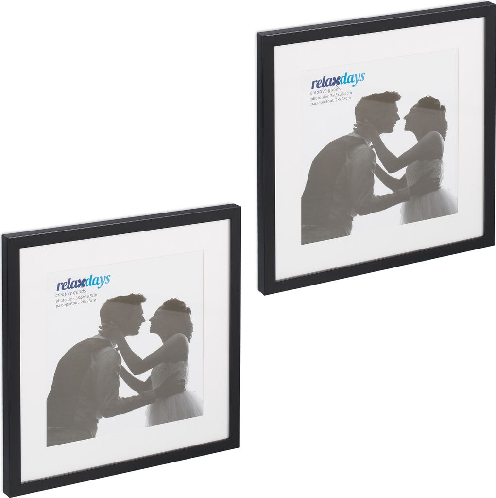 Relaxdays Bilderrahmen 2er Set, 38,5x38,5 cm, quadratisch, Produktbild 