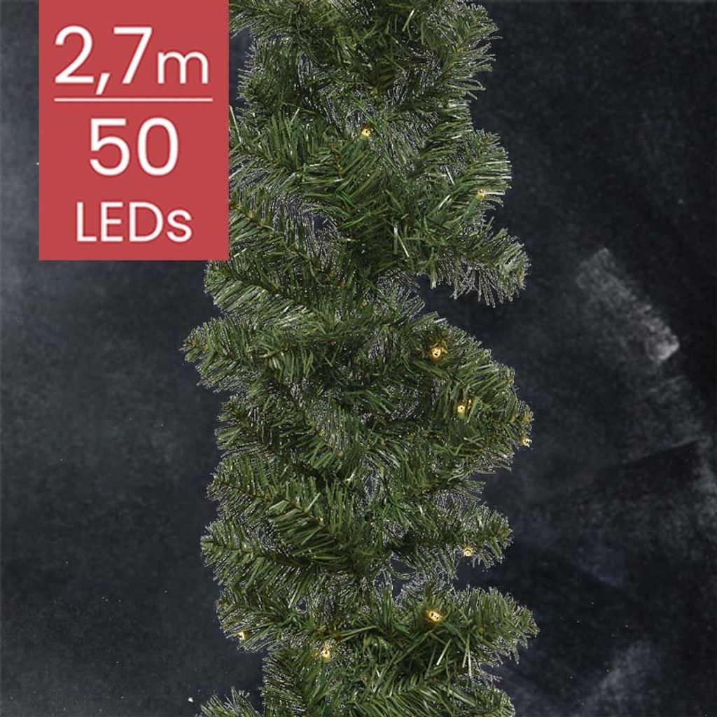 Everlands Girlande grün 270cm lang - 50 LEDs - 270x12 cm