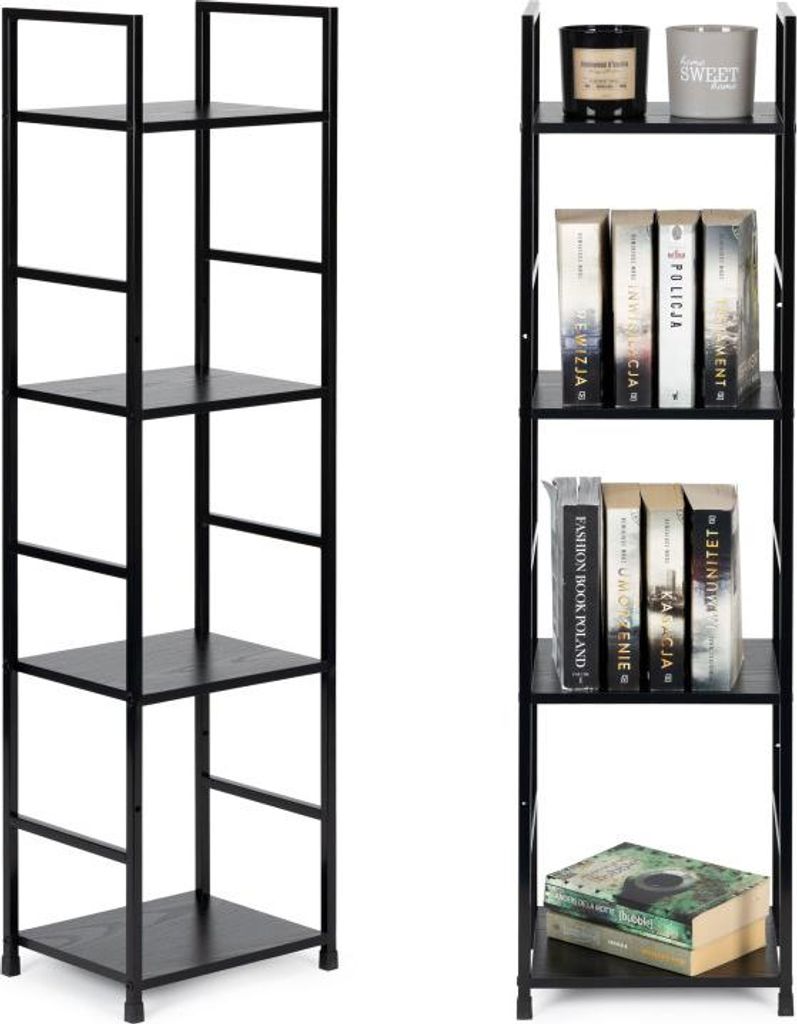 ModernHome CWJ3024112L Dřevěný regál s kovovým rámem a 4 Obrázek produktu 
