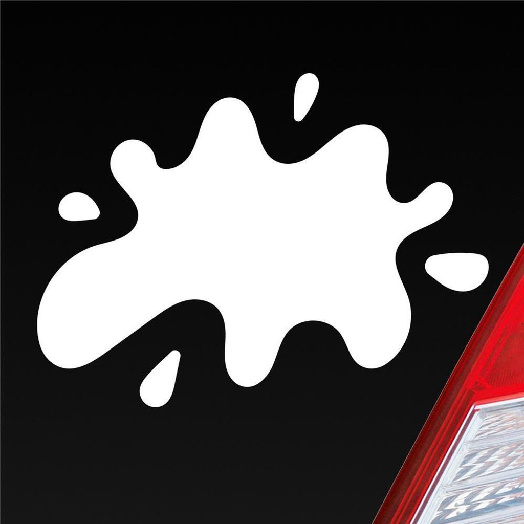 Auto Aufkleber Splash Farbkleks 13x10 cm Weiss Matt Sticker Heckscheibenaufkleber