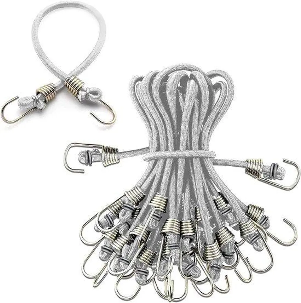 Sandow élastique court lot de 10 tendeurs blancs pour fixation légère