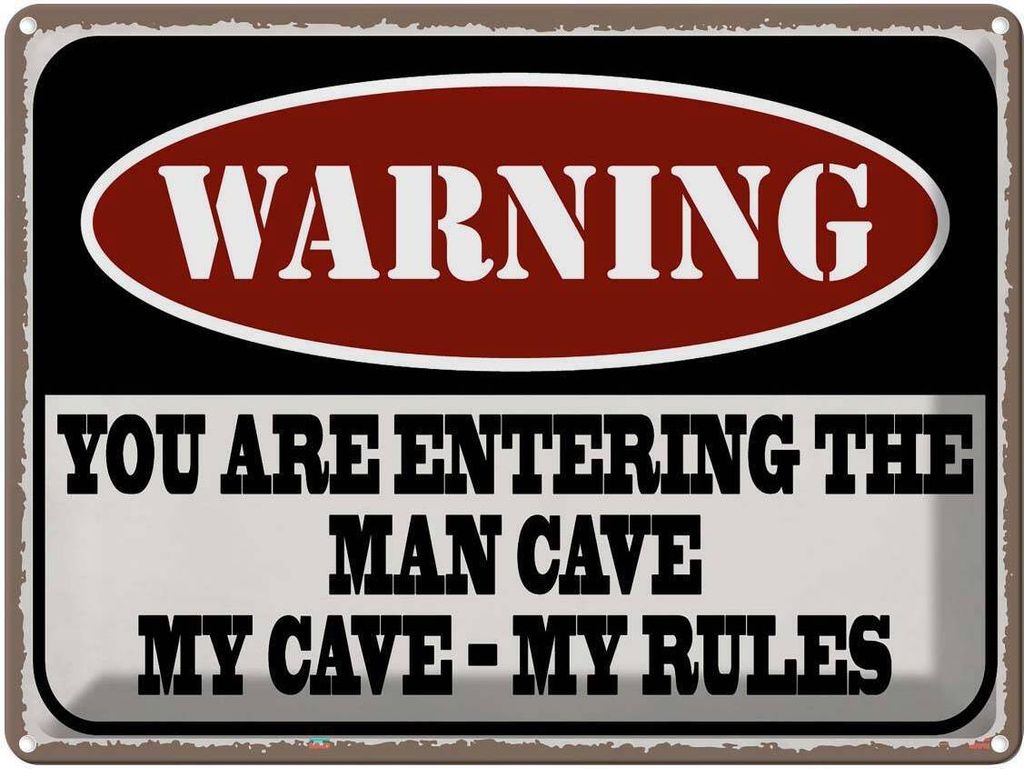 vianmo Blechschild 30x40 cm Warning you entering man cave Warnschild Hinweisschild Sicherheit Vorsicht