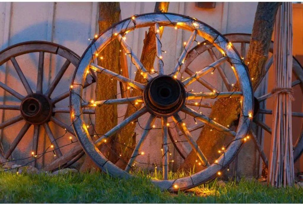 12x Lichterkette 20 LED warmweiß 8h Timer 3,9m