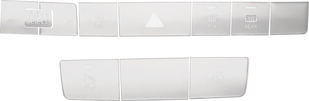 Zentrale Steuerungstastenabdeckung Alarmtastschalter Aufkleber fš¹r Audi A6 A7 2019-2024 Konsole Innenverkleidung Silberton 1 Satz