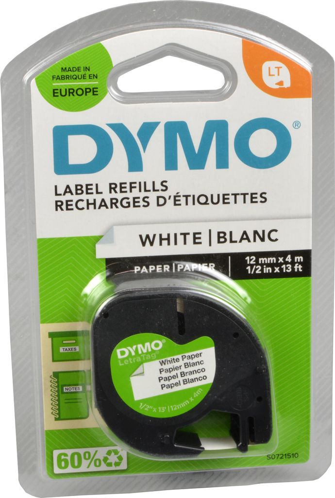 Dymo S0721510, Cinta para etiquetadora Letratag, color Imagen del producto 
