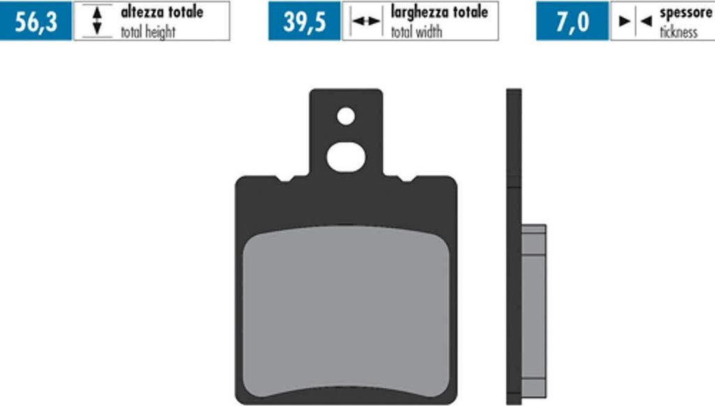 POLINI ORIGINAL Bremsbeläge Paar 56,3x39,5x7 mm