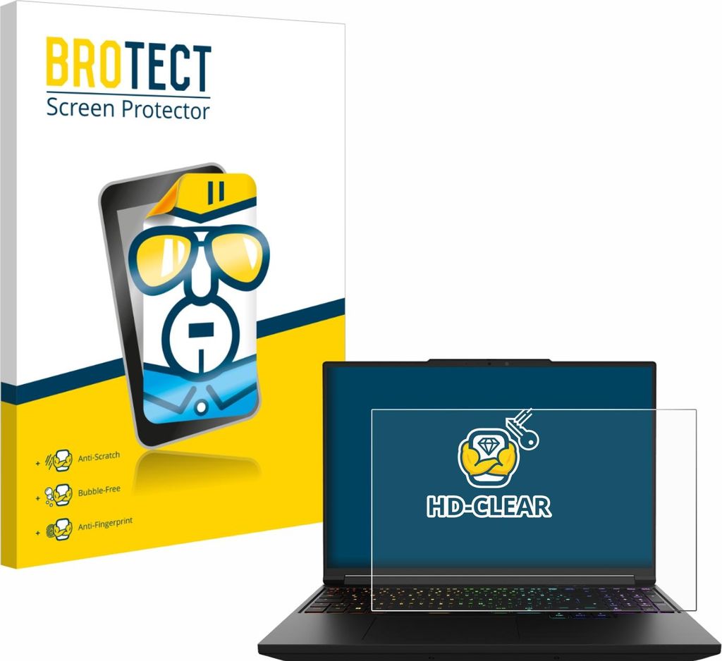 Für XMG Pro 16 Schutzfolie BROTECT Displayschutz Display Schutz Folie Klar Transparent