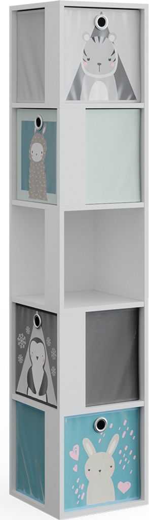 Detská polica Vicco Lio biely 33.3 x 162.2 cm so 4 Obrázok produktu 