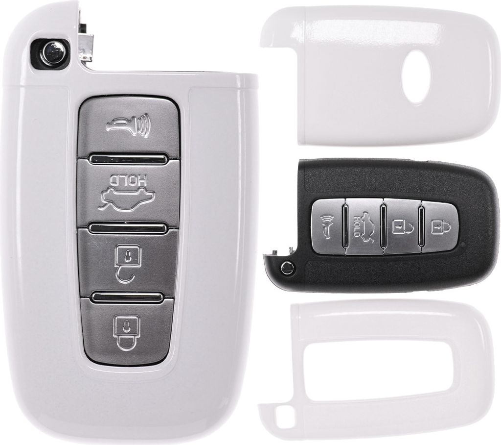 Auto Schlüssel Kunststoff Hülle ABS Plastik Schutz Cover Weiß kompatibel mit Hyundai i40 Tucson i30 Elantra Kia Sportage KEYLESS SMARTKEY