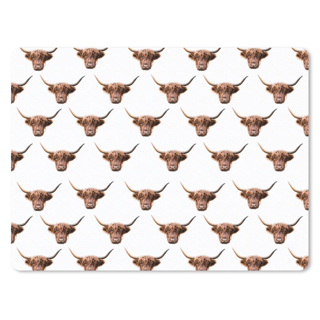 MuchoWow Mauspad Mousepad Muster - Schottischer Highlander - Tiere 23x19 cm - Mousepads - Maus Mat - Pad - Mausunterlage - Schreibtischunterlage ...