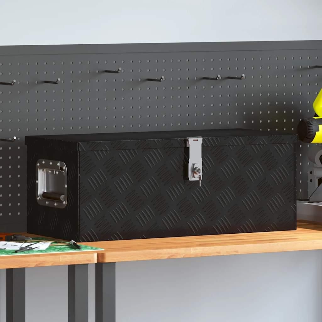 vidaXL Úložný box černý 70x31x27 cm Hliník Obrázek produktu 